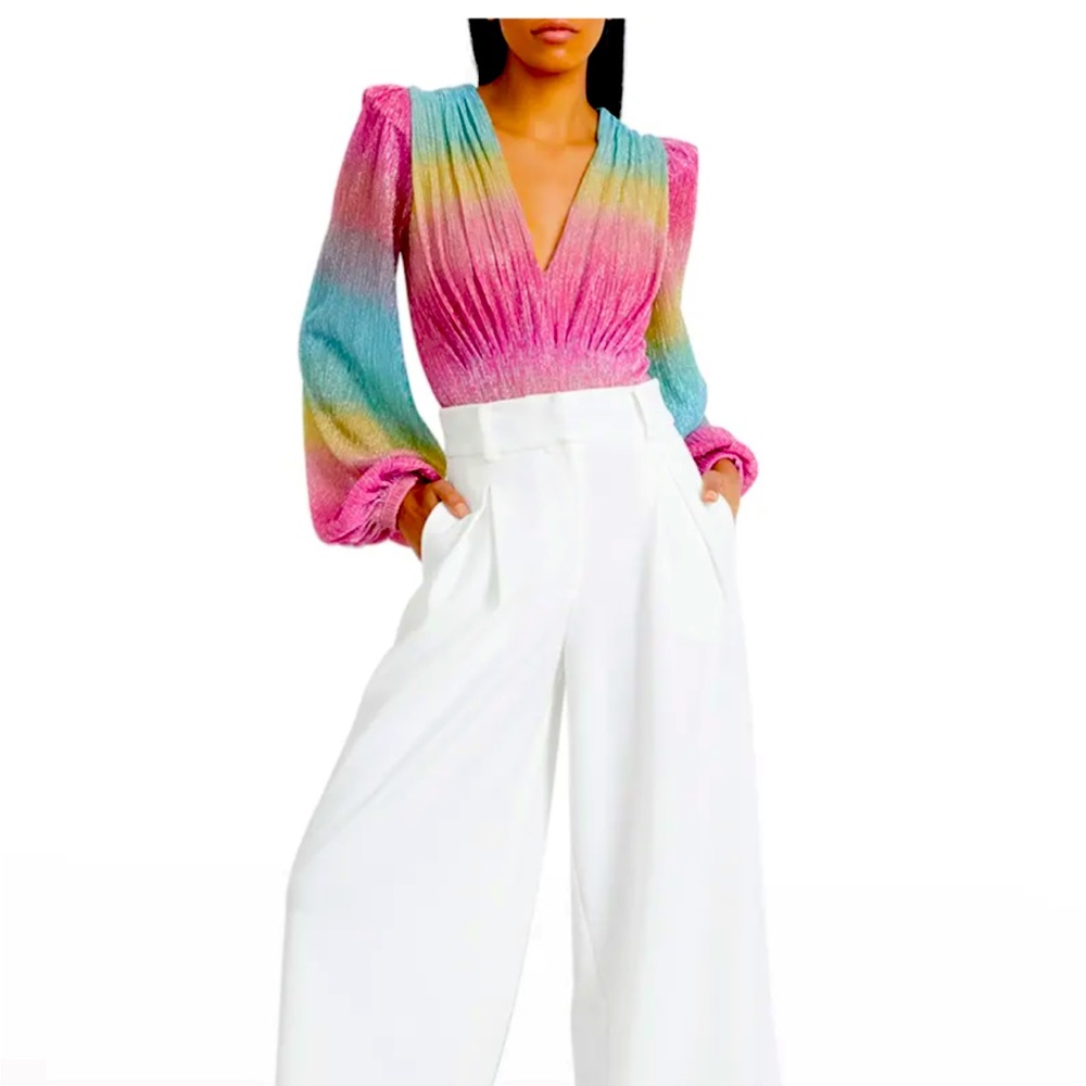 Patbo- Prism Lurex Plunge Bodysuit